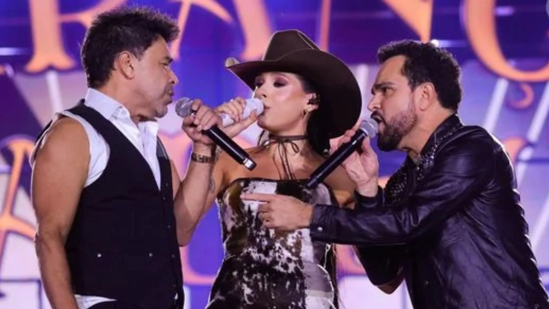 Ana Castela canta com Zezé di Camargo e Luciano em gravação de DVD