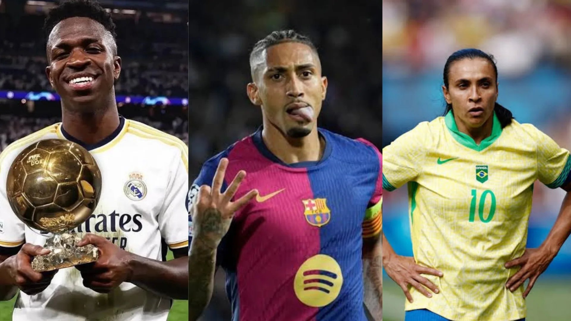Vini Jr., Raphinha e Marta são indicados à Bola de Ouro 2025