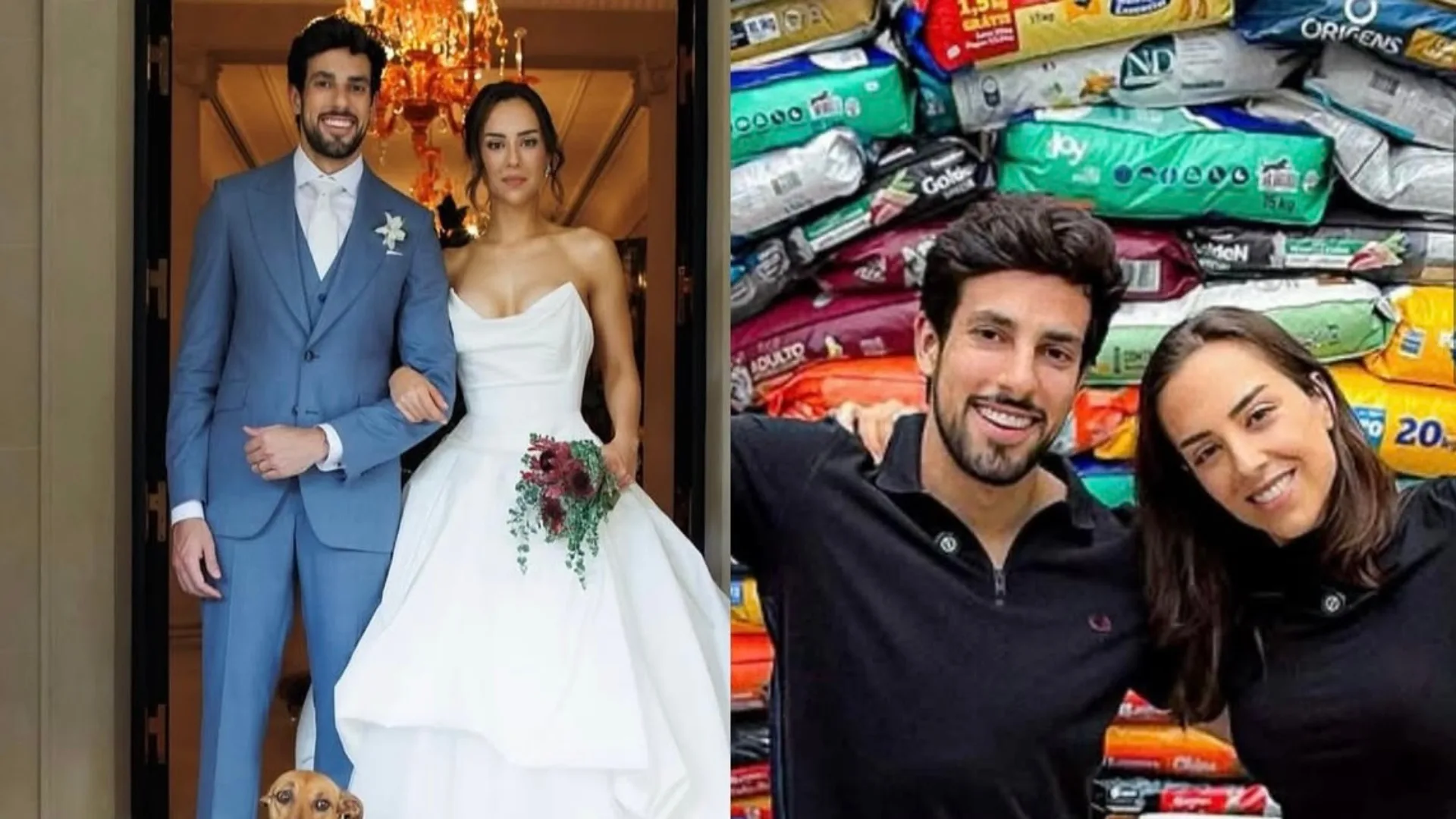 Casamento de filha de Faustão arrecada ração para ONGs de animais