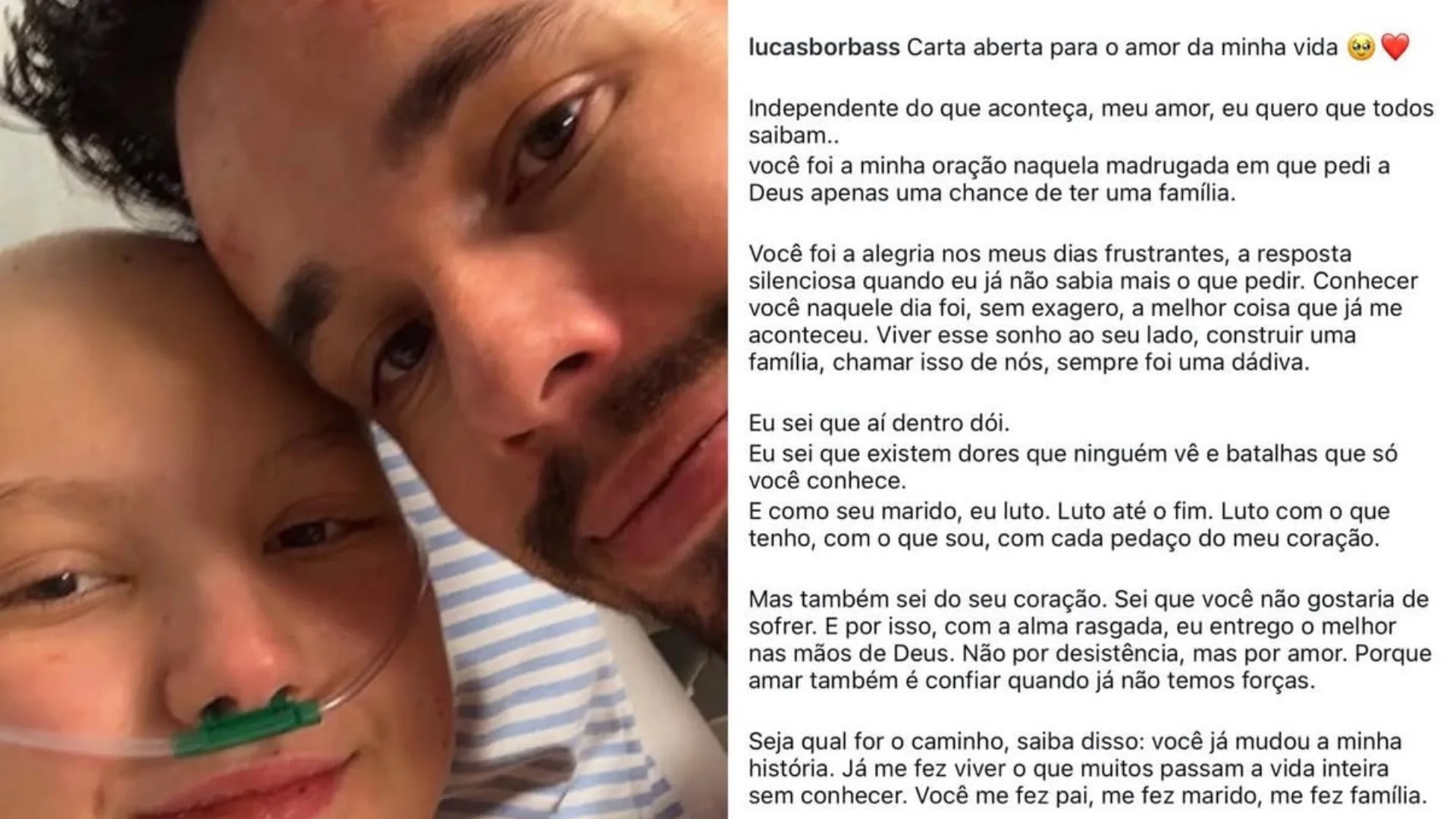 Marido de Isabel Veloso publica carta aberta e emociona ao falar sobre fé e amor
