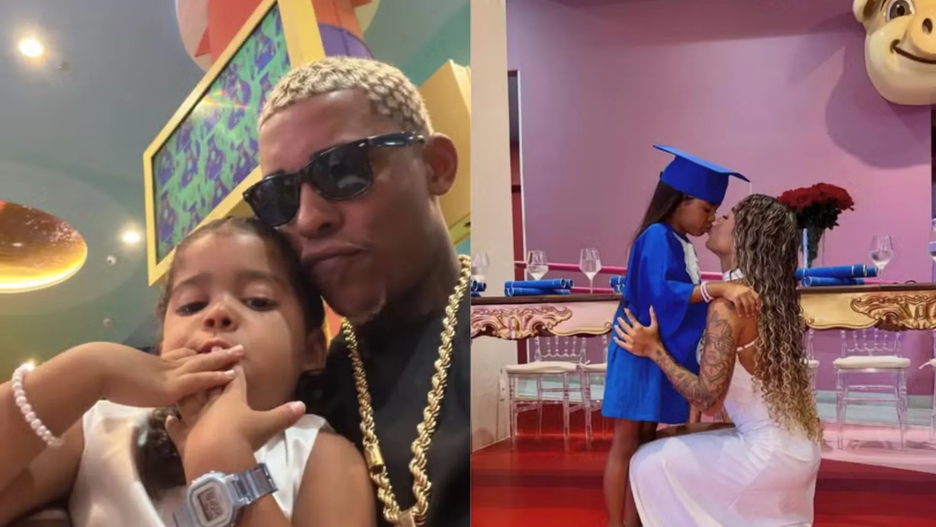 MC Poze e Vivi Noronha se reúnem na formatura da filha, Júlia
