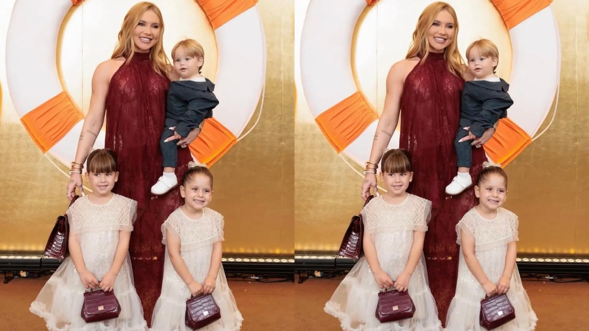 Virgínia Fonseca chama atenção ao chegar à festa da mãe com bolsas de luxo ao lado dos filhos