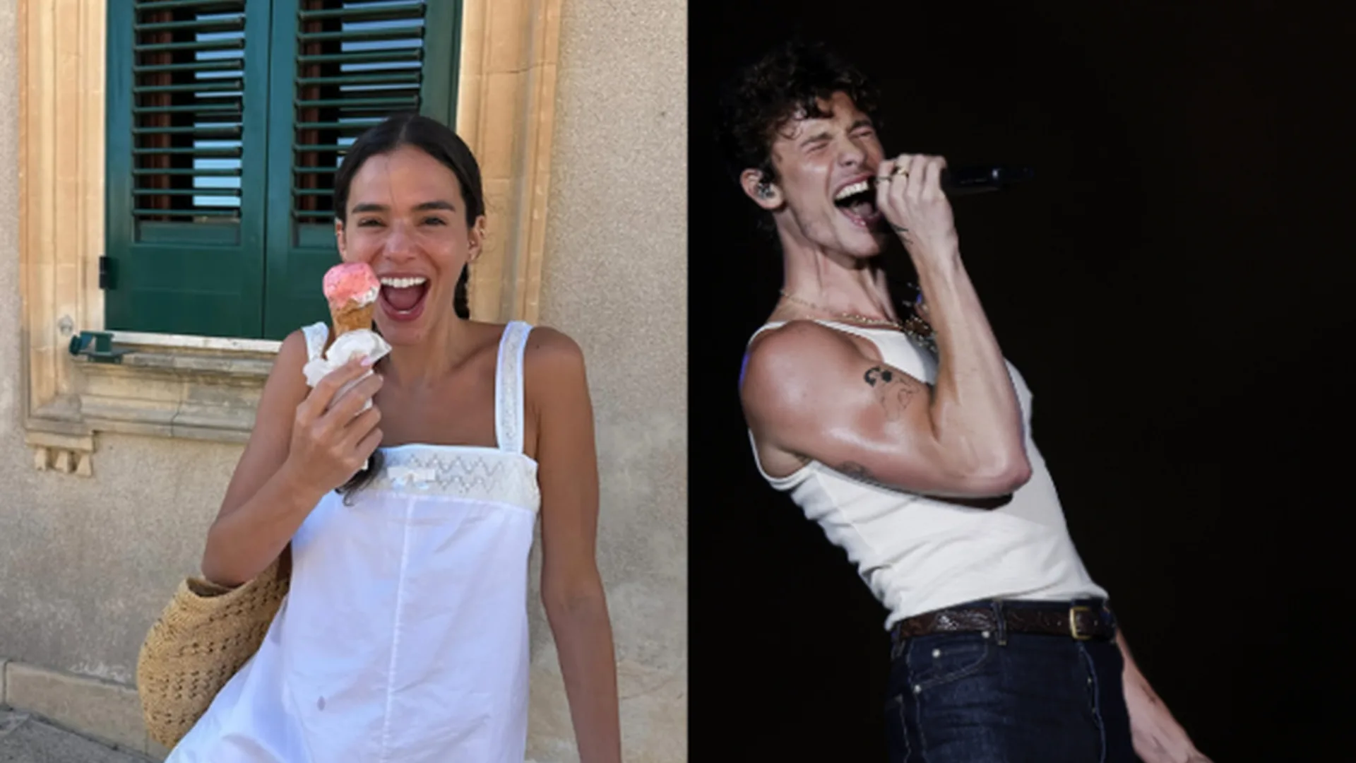 Shawn Mendes e Bruna Marquezine são flagrados trocando selinho em praia de São Miguel dos Milagres