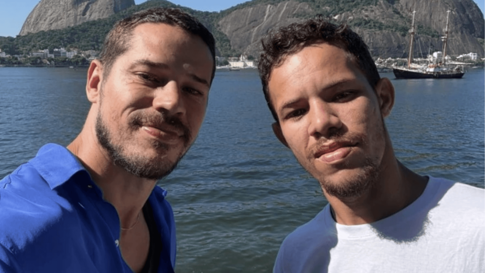 José Loreto se encontra com sósia Lorran Galdino no Rio
