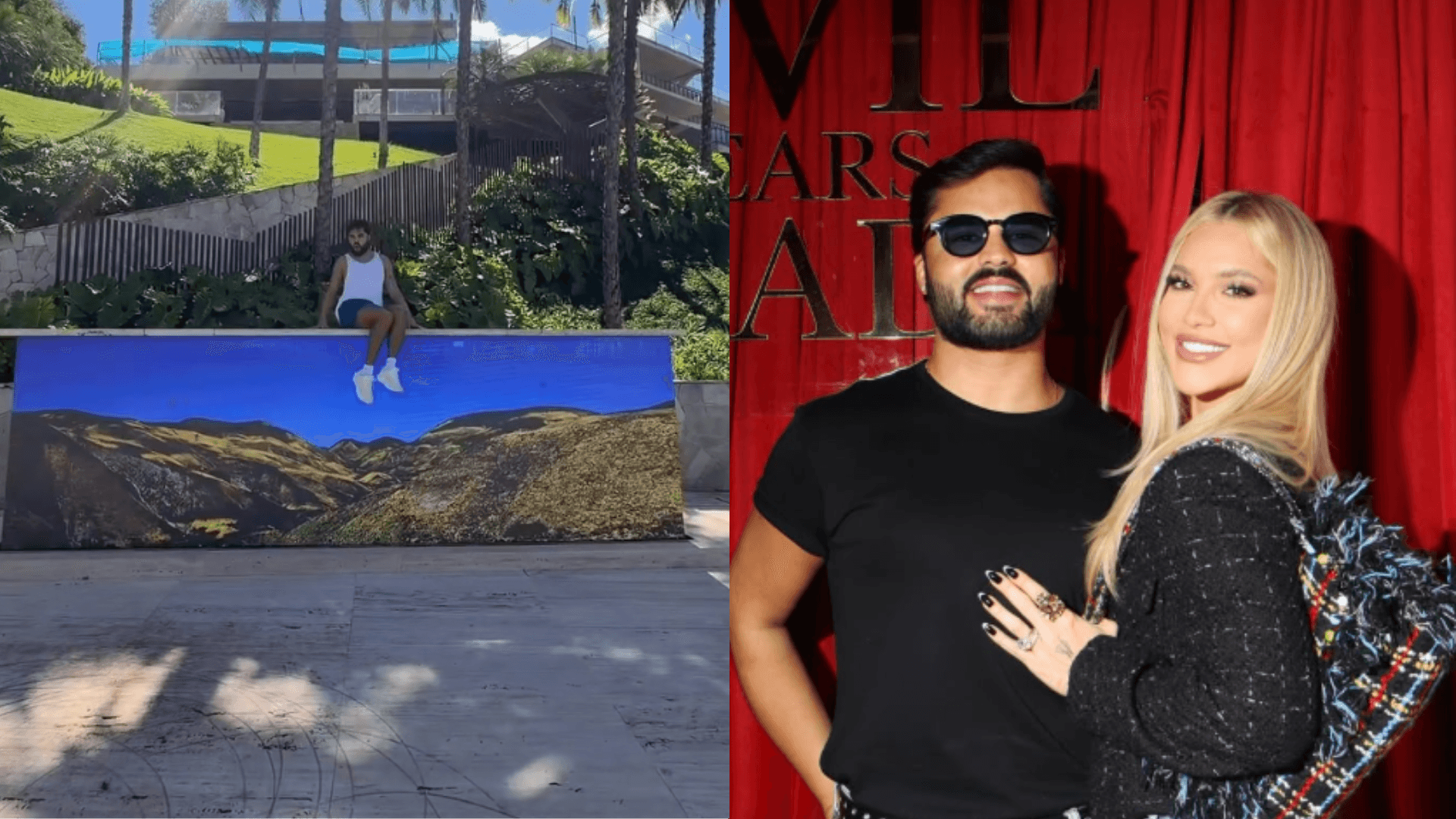 Lucas Guedez sobe em telão de LED na mansão de Virginia