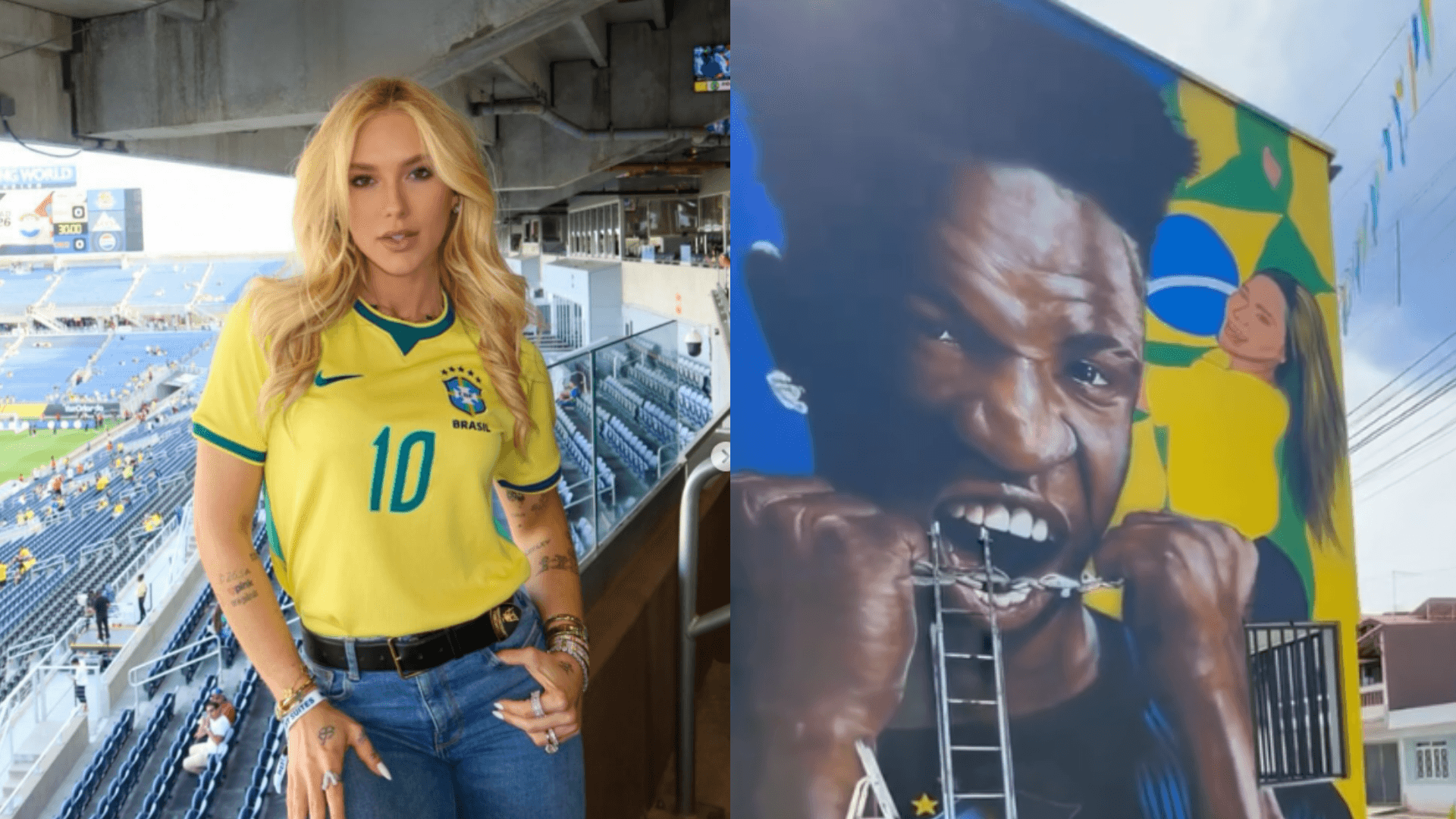 Após término com Vini Jr, Virginia é apagada de mural da Copa