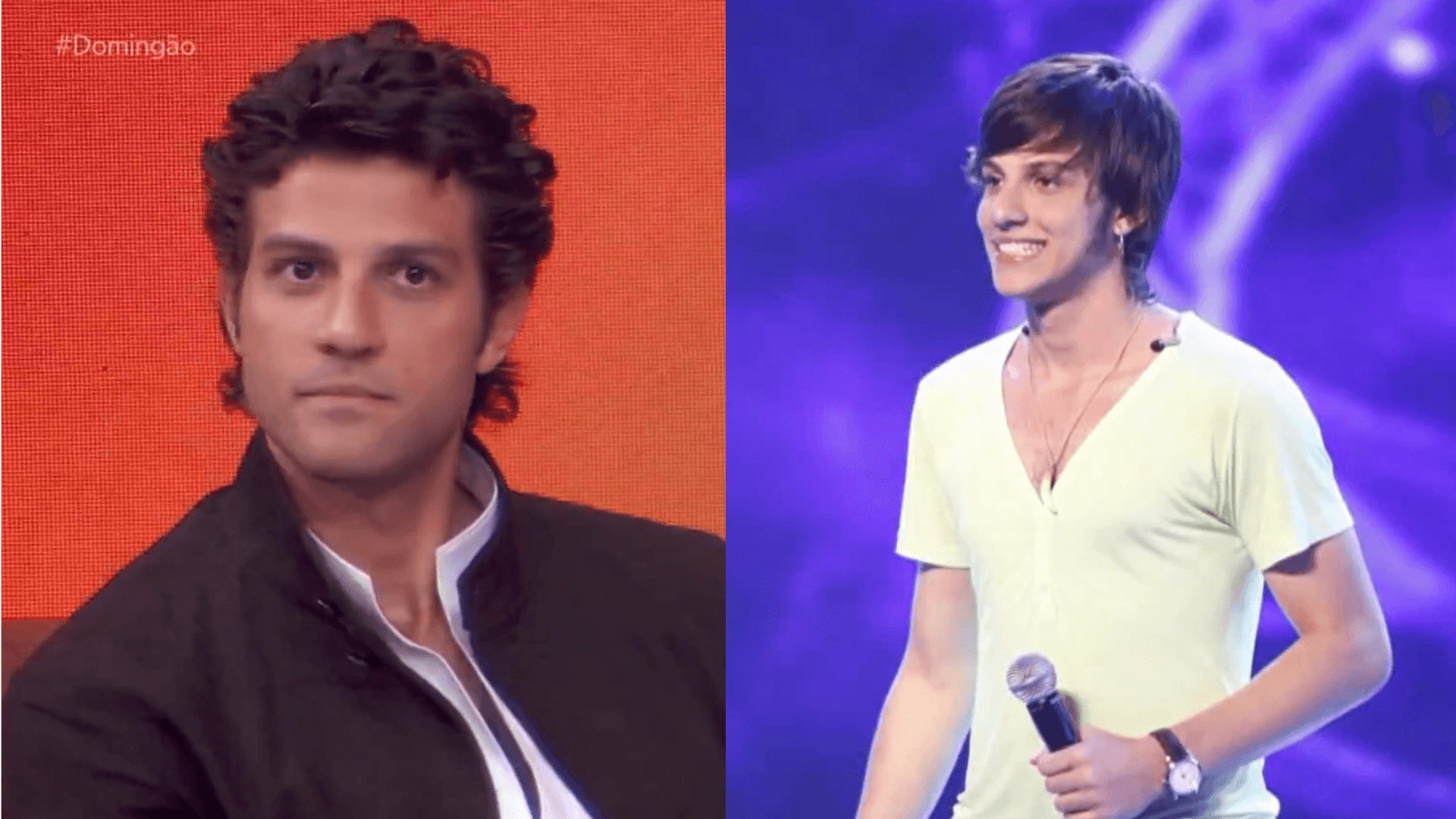 Chay Suede entra em desespero no Domingão ao ver foto antiga