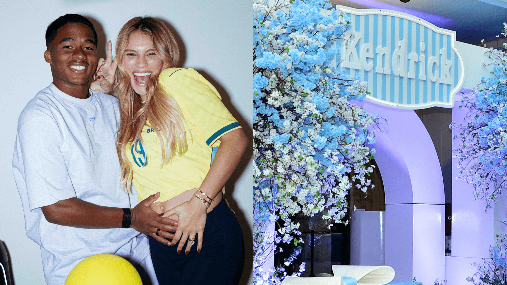 Endrick e Gabriely Miranda revelam nome do primeiro filho em chá de bebê luxuoso