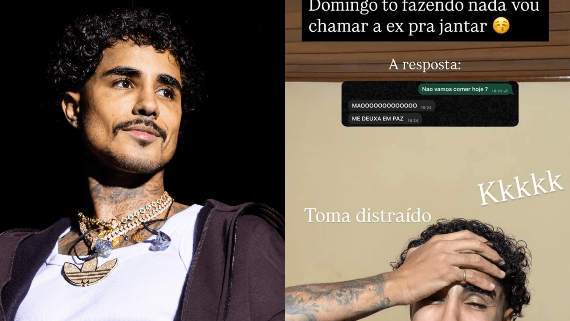 MC Livinho chama ex-esposa para jantar, compartilha resposta e reage: “Toma, distraído”