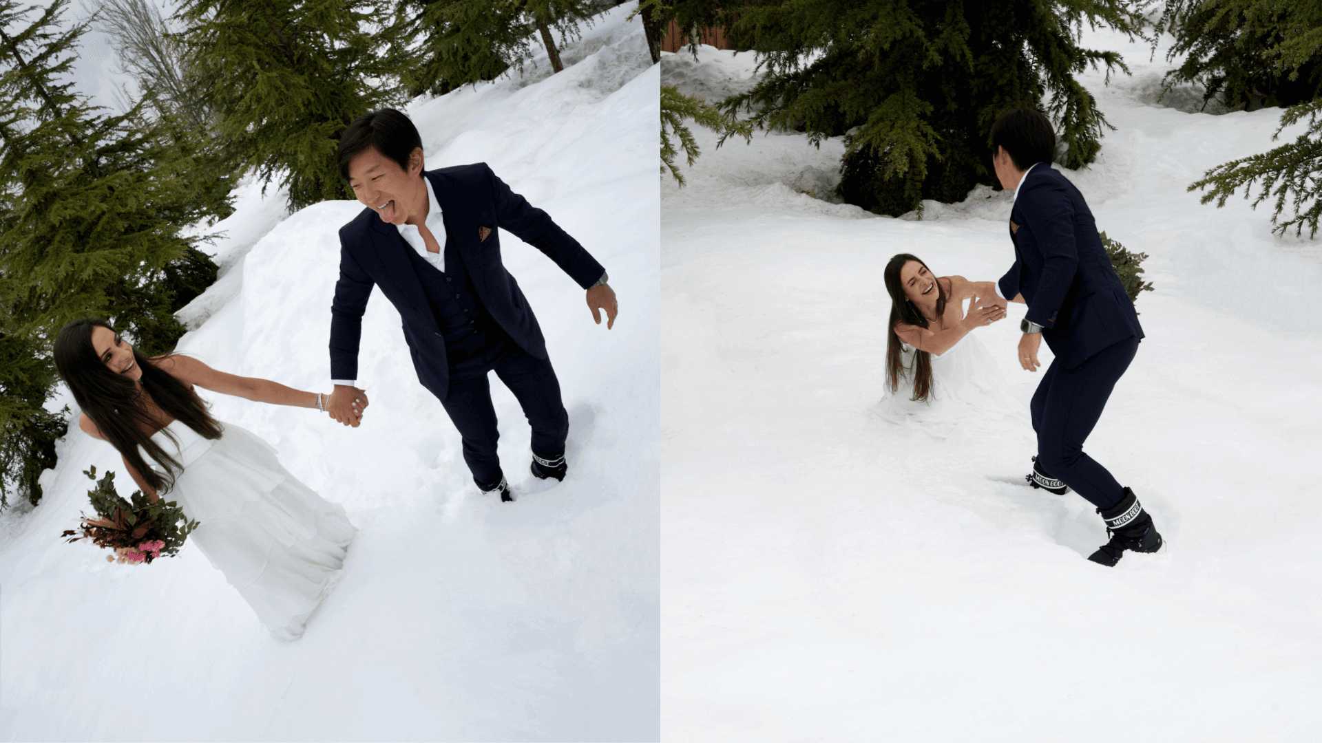 Pyong Lee celebra casamento com Natália Nasser em ensaio fotográfico romântico na neve