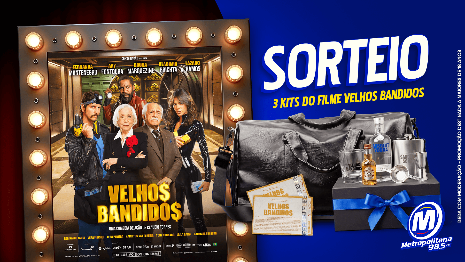 A Metropolitana vai sortear 3 KITS EXCLUSIVOS do filme Os Velhos Bandidos!