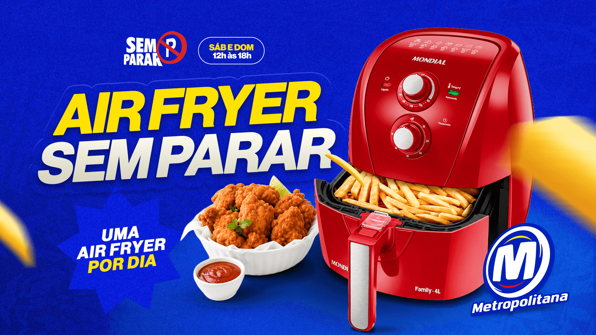 NESTE FINAL DE SEMANA TEM UM AIR FRYER DA MONDIAL POR DIA NO SEM PARAR! 😍